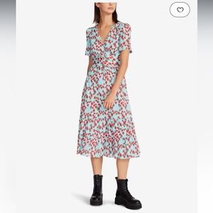 Betsey Johnson Strawberry Fields Cotton Voile Midi Dress size Medium